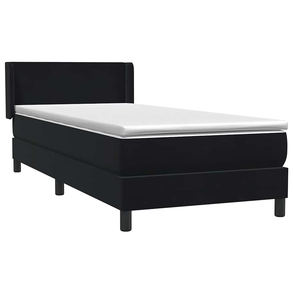 Boxspring met matras fluweel zwart 90x210 cm