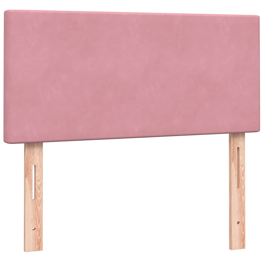 Boxspring met matras fluweel roze 90x210 cm