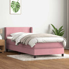 Boxspring 90x210 cm fluweel roze met matras
