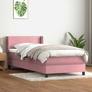 Boxspring 90x210 cm fluweel roze met matras