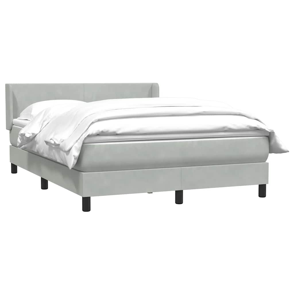 Boxspring met matras fluweel lichtgrijs 160x210 cm