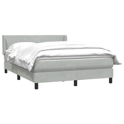 Boxspring met matras fluweel lichtgrijs 160x210 cm