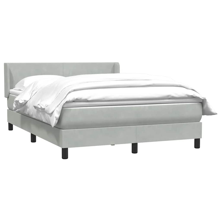 Boxspring met matras fluweel lichtgrijs 160x210 cm