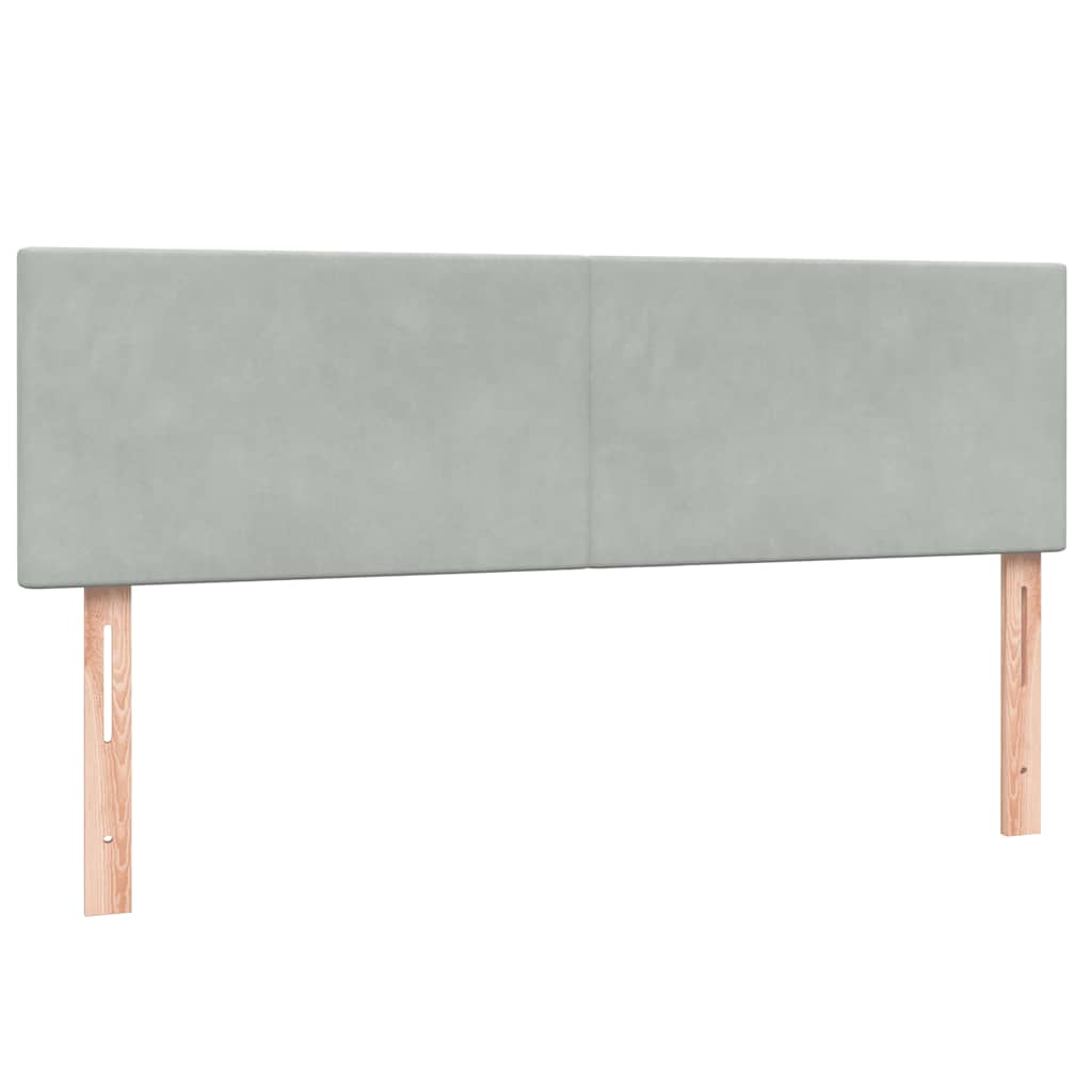 Boxspring met matras fluweel lichtgrijs 160x210 cm