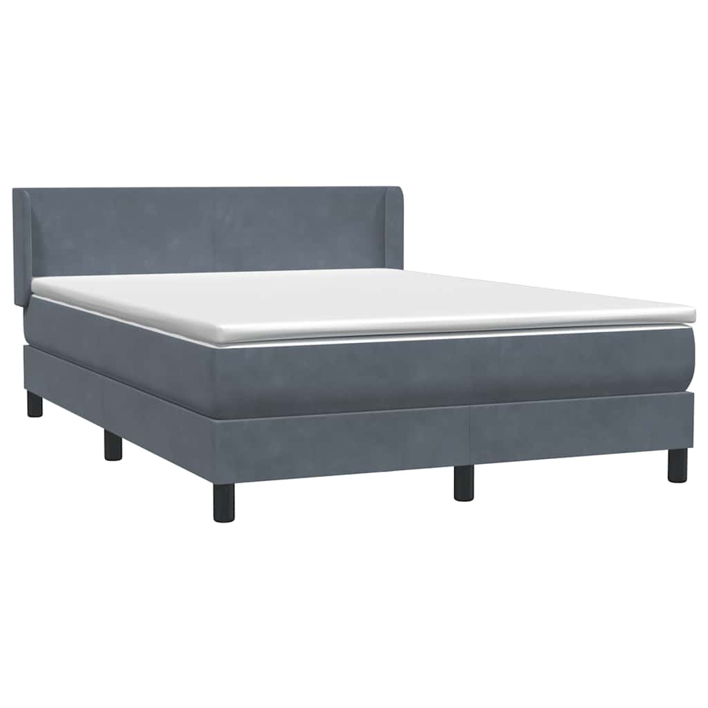 Boxspring met matras fluweel donkergrijs 160x210 cm