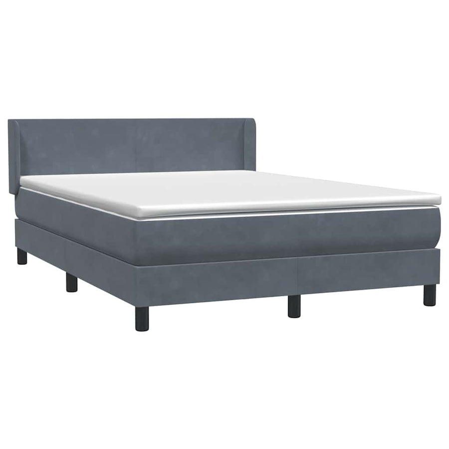 Boxspring met matras fluweel donkergrijs 160x210 cm