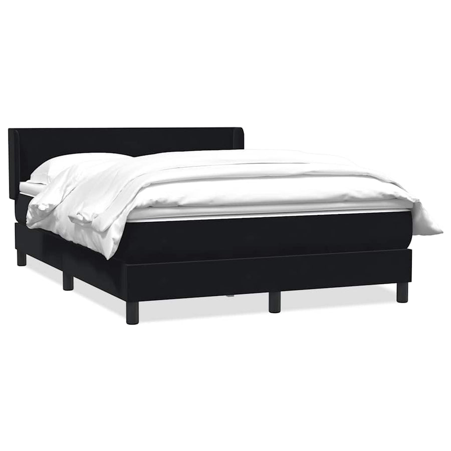 Boxspring met matras fluweel zwart 160x210 cm
