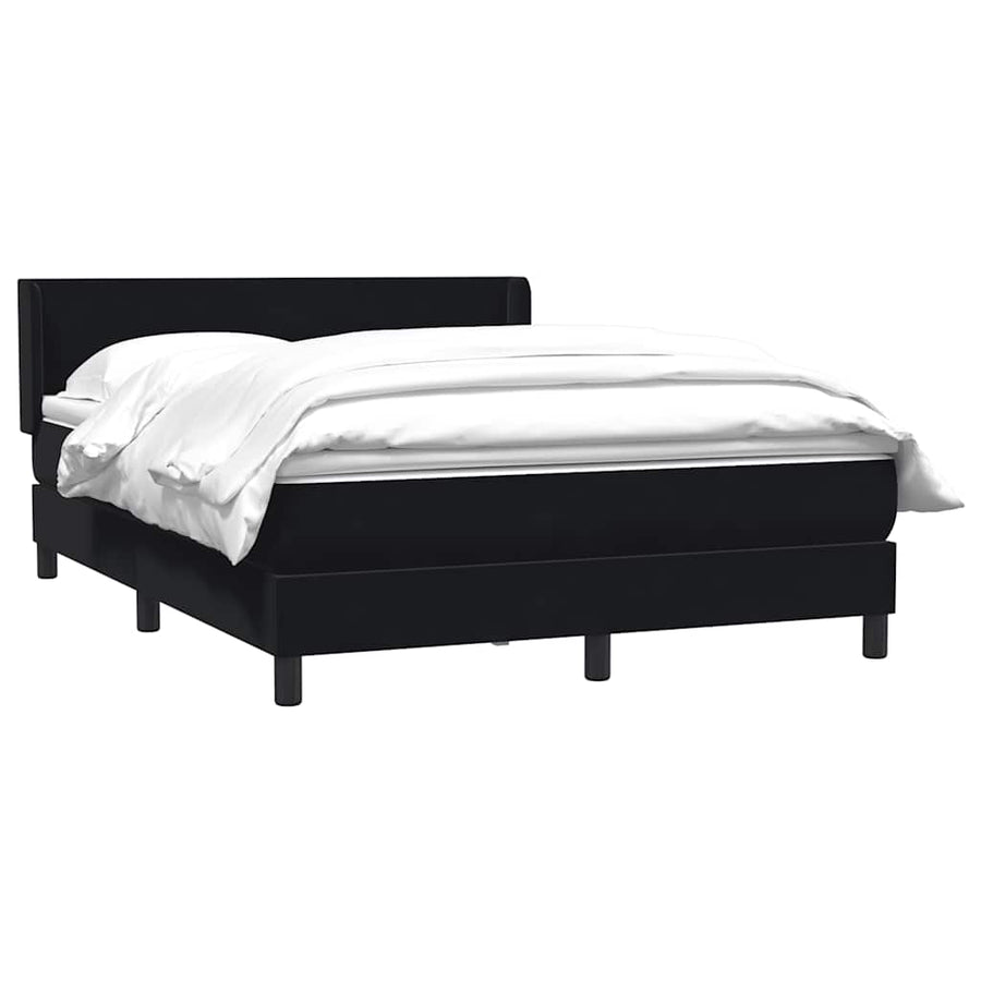 Boxspring met matras fluweel zwart 160x210 cm