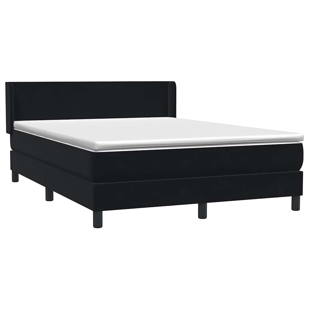 Boxspring met matras fluweel zwart 160x210 cm