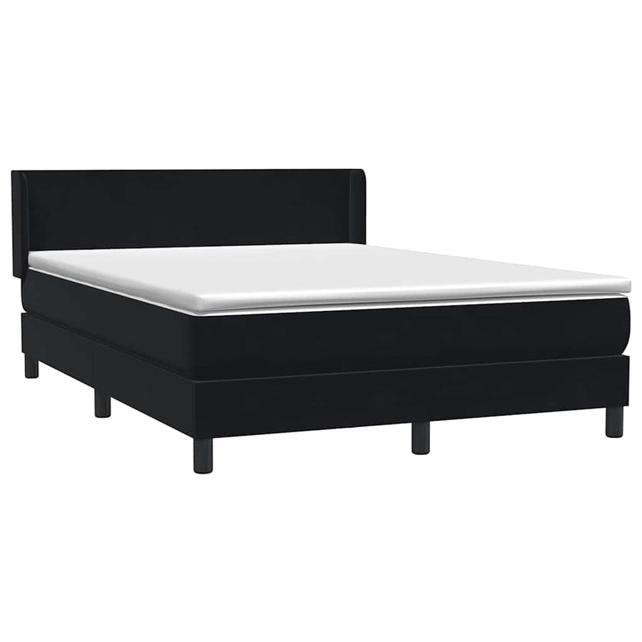 Boxspring met matras fluweel zwart 160x210 cm
