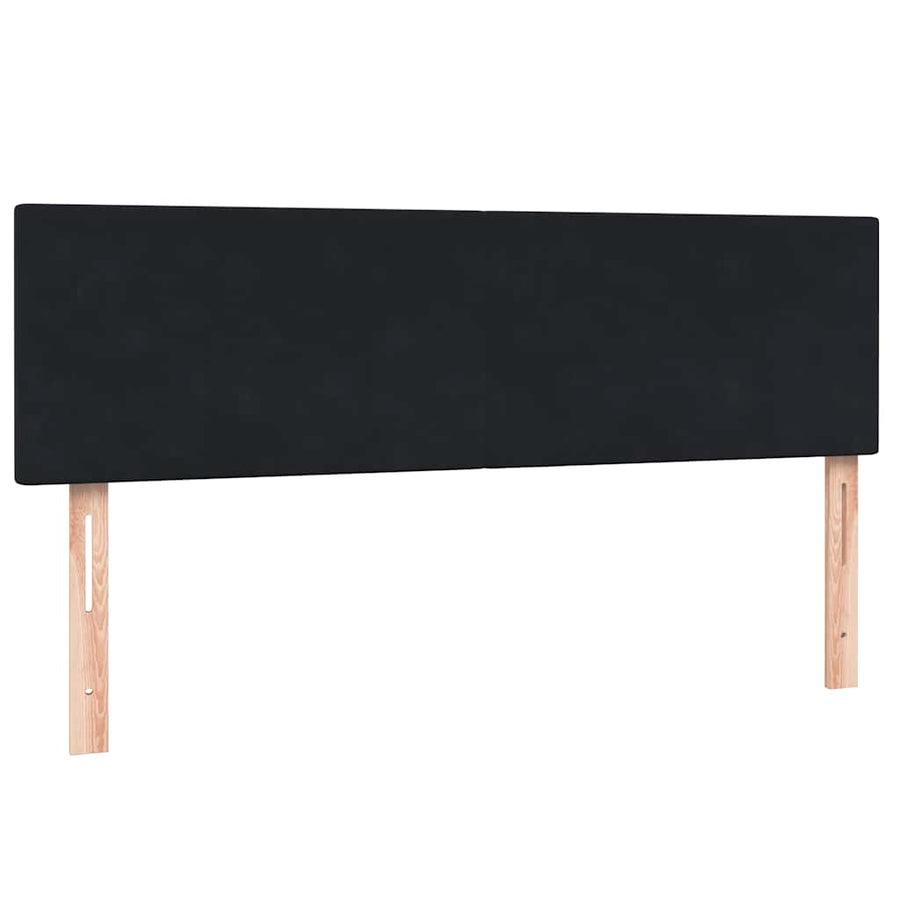 Boxspring met matras fluweel zwart 160x210 cm