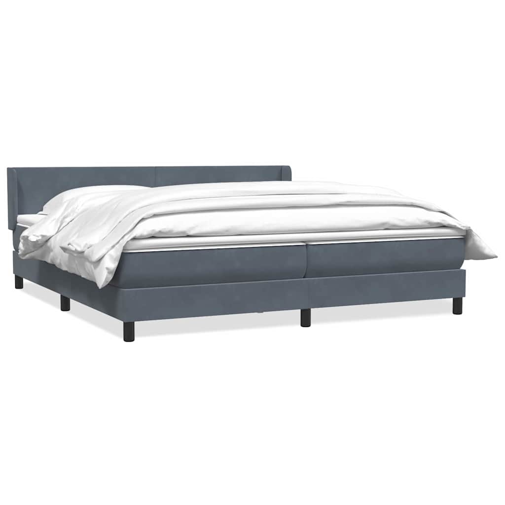 Boxspring met matras fluweel donkergrijs 180x210 cm