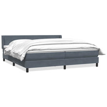 Boxspring met matras fluweel donkergrijs 180x210 cm