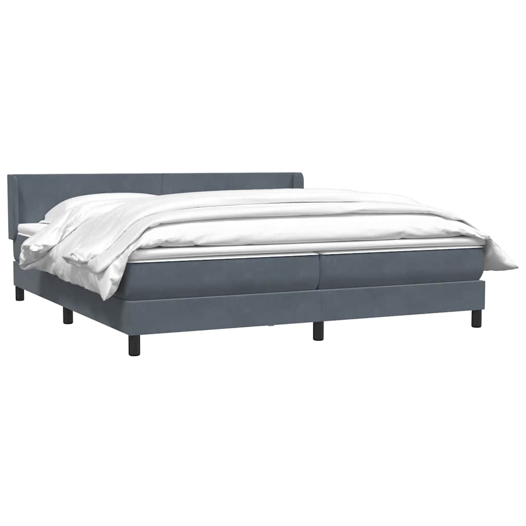 Boxspring met matras fluweel donkergrijs 180x210 cm