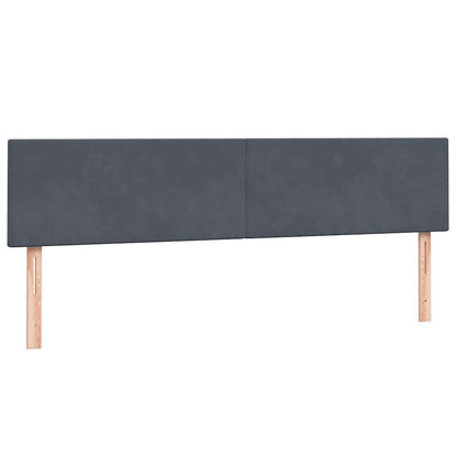 Boxspring met matras fluweel donkergrijs 180x210 cm