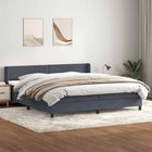 Boxspring met matras 180x210 cm donkergrijs fluweel