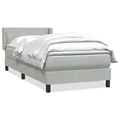 Boxspring met matras fluweel lichtgrijs 80x220 cm
