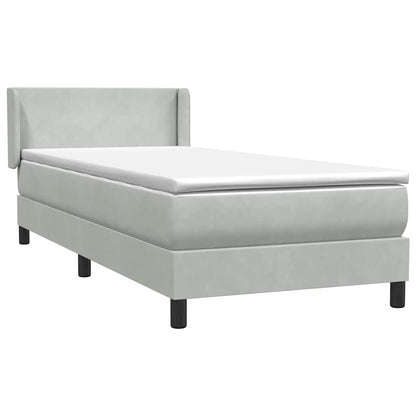 Boxspring met matras fluweel lichtgrijs 80x220 cm