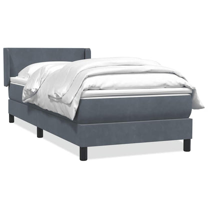Boxspring met matras fluweel donkergrijs 80x220 cm