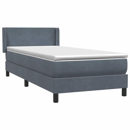 Boxspring met matras fluweel donkergrijs 80x220 cm