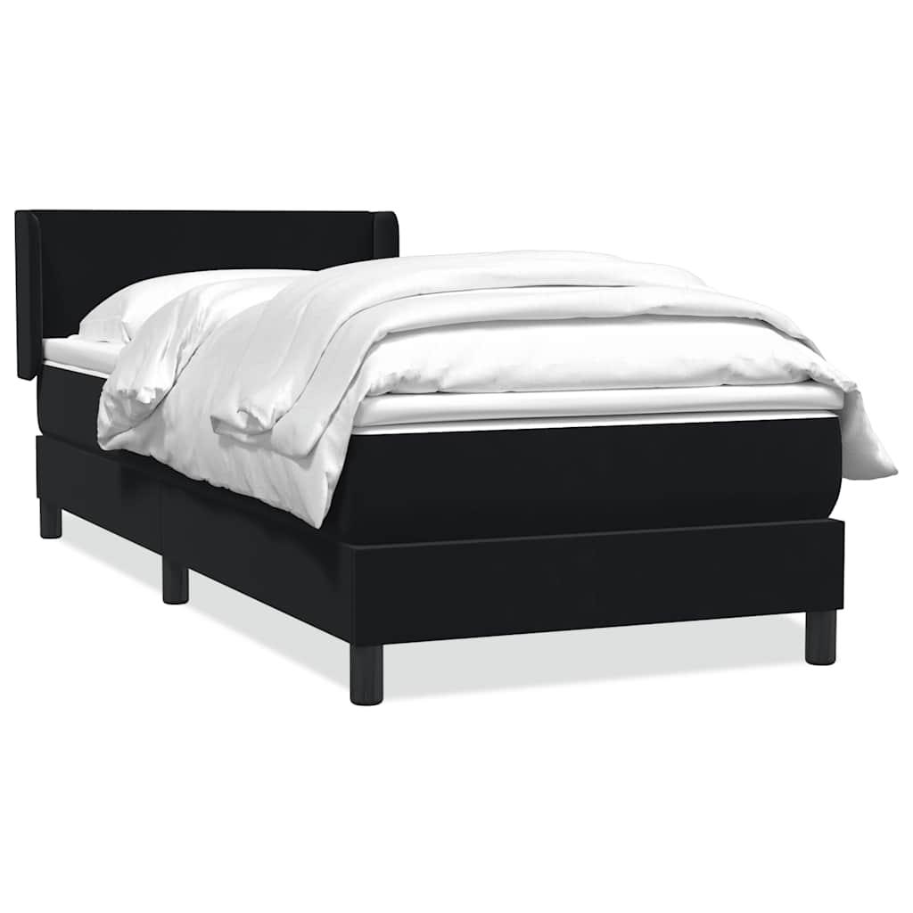 Boxspring met matras fluweel zwart 80x220 cm