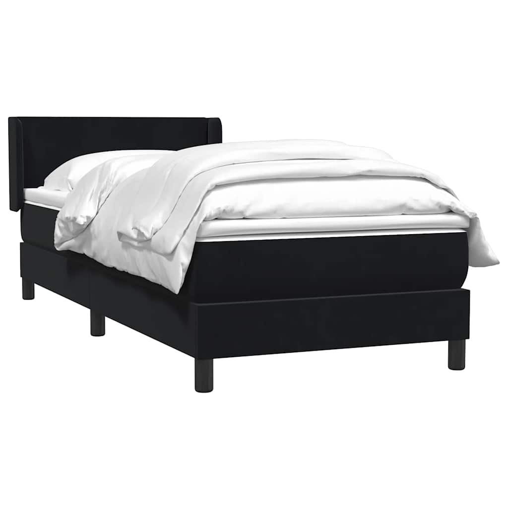 Boxspring met matras fluweel zwart 80x220 cm