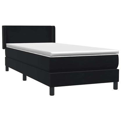 Boxspring met matras fluweel zwart 80x220 cm