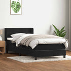 Boxspring met matras 80x220 cm fluweel zwart