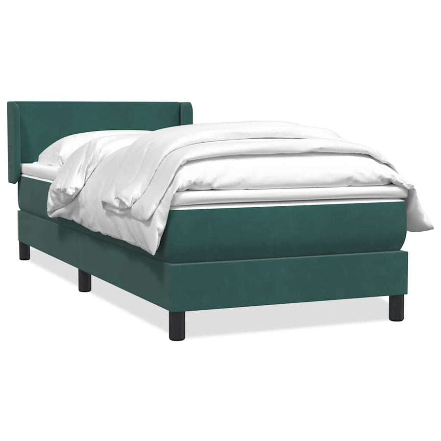 Boxspring met matras fluweel donkergroen 80x220 cm