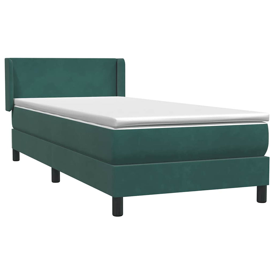 Boxspring met matras fluweel donkergroen 80x220 cm