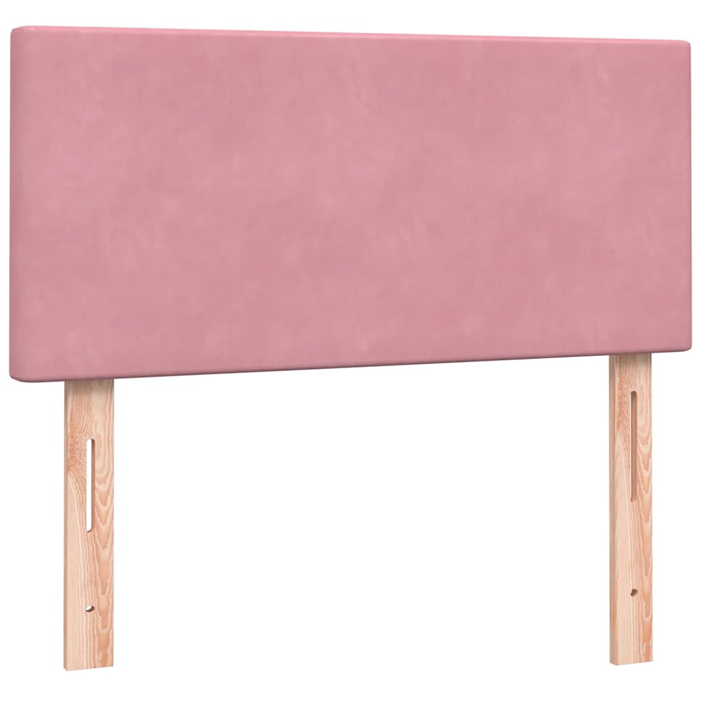 Boxspring met matras fluweel roze 80x220 cm