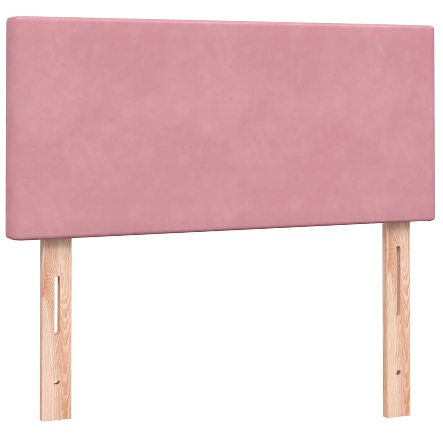 Boxspring met matras fluweel roze 80x220 cm