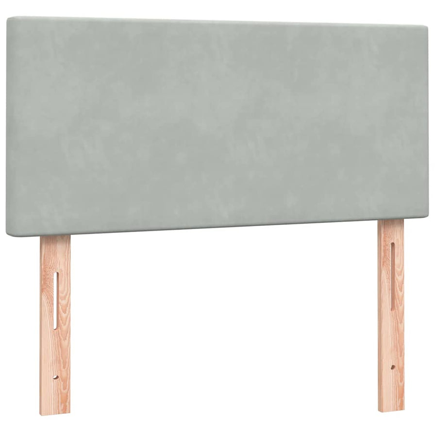 Boxspring met matras fluweel lichtgrijs 90x220 cm