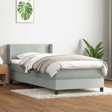 Boxspring met matras fluweel lichtgrijs 90x220 cm