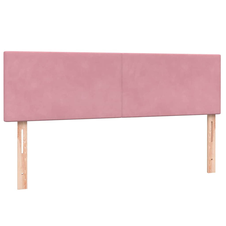 Boxspring met matras fluweel roze 140x220 cm