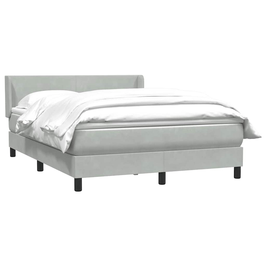 Boxspring met matras fluweel lichtgrijs 160x220 cm