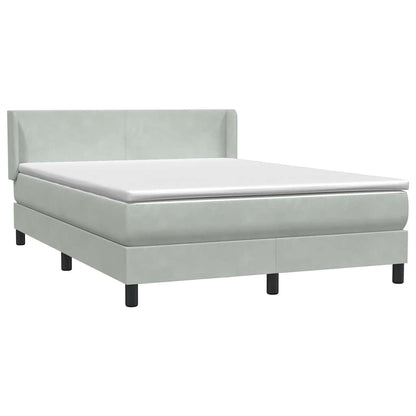 Boxspring met matras fluweel lichtgrijs 160x220 cm