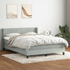 Boxspring met matras 160x220 cm lichtgrijs fluweel