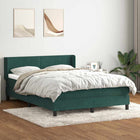 Boxspring 160x220 cm donkergroen met matras
