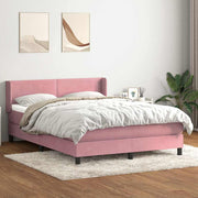 Boxspring met matras 160x220 cm fluweel roze