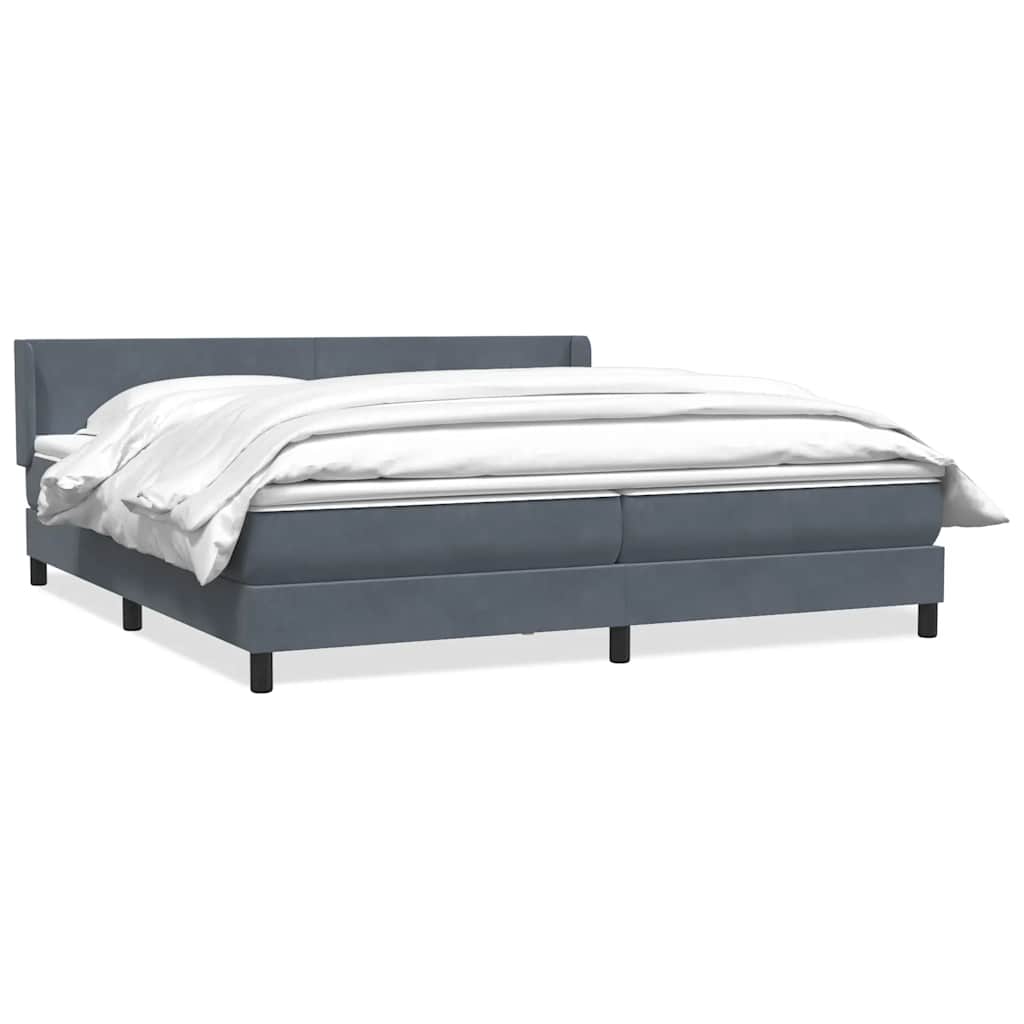 Boxspring met matras fluweel donkergrijs 180x220 cm