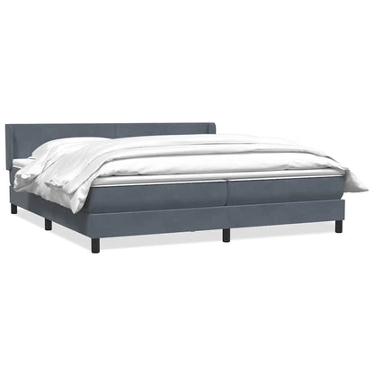 Boxspring met matras fluweel donkergrijs 180x220 cm