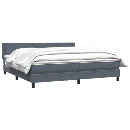 Boxspring met matras fluweel donkergrijs 180x220 cm