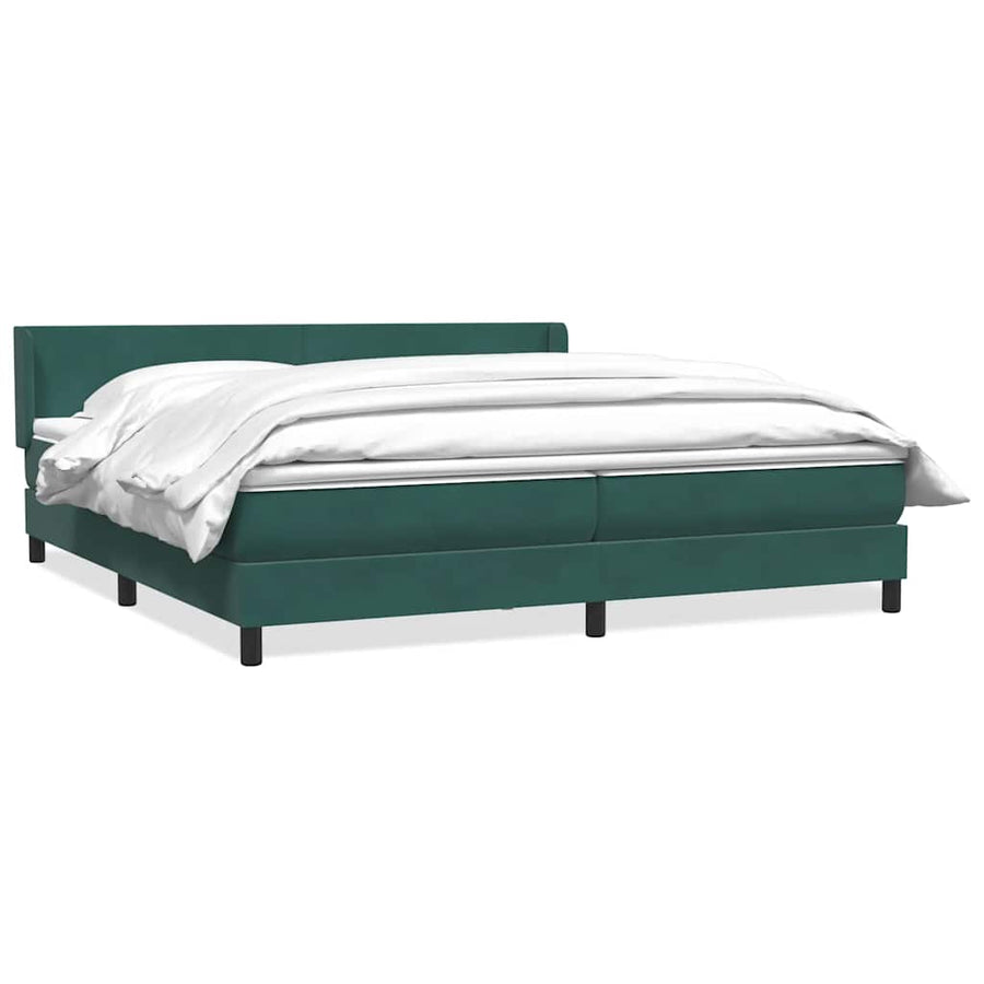 Boxspring Met Matras Fluweel 180 x 220 cm Donkergroen