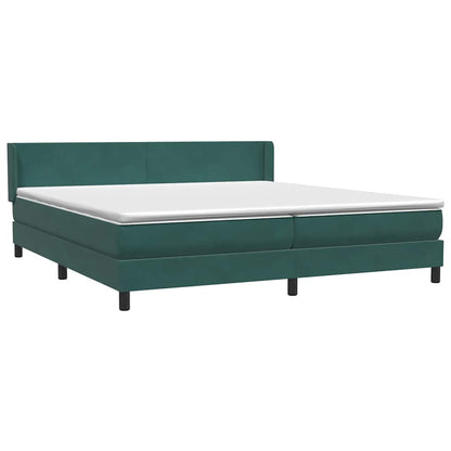 Boxspring Met Matras Fluweel 180 x 220 cm Donkergroen