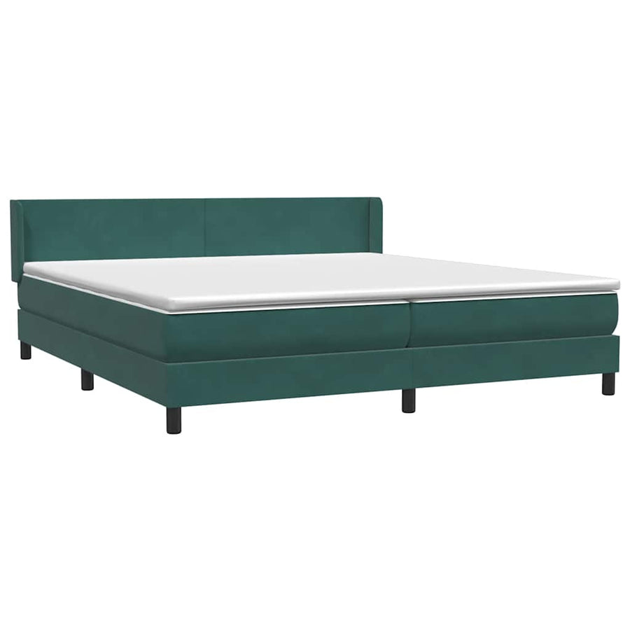 Boxspring Met Matras Fluweel 180 x 220 cm Donkergroen