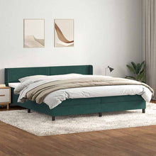 Boxspring Met Matras Fluweel 180 x 220 cm Donkergroen