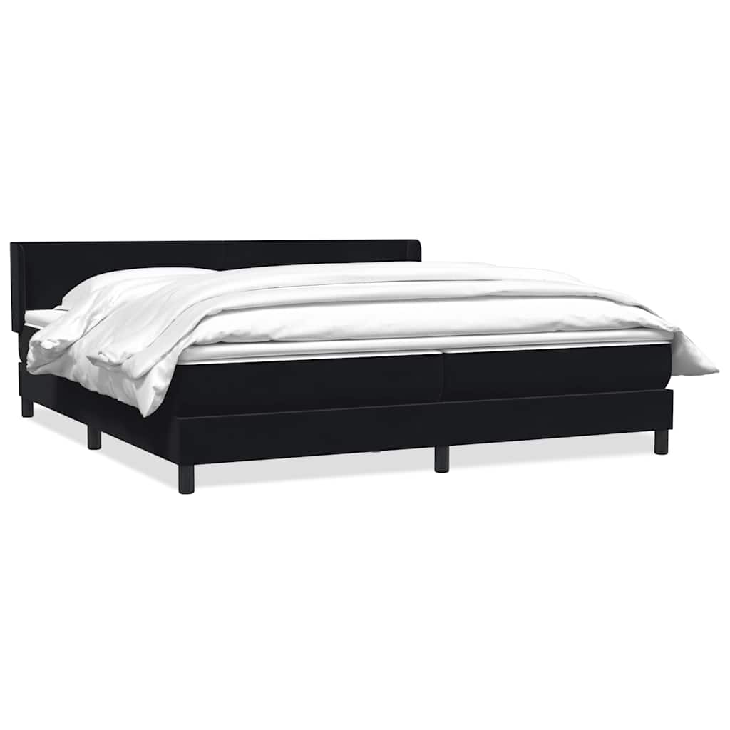 Boxspring met matras fluweel zwart 200x220 cm