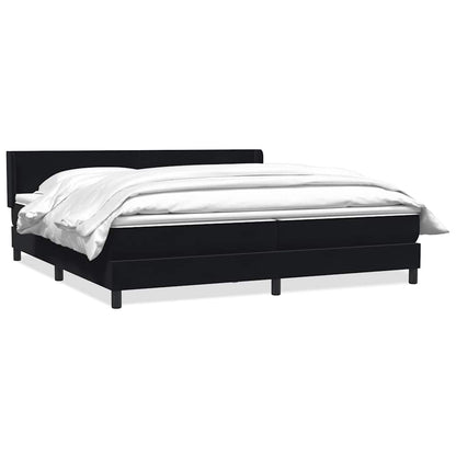 Boxspring met matras fluweel zwart 200x220 cm