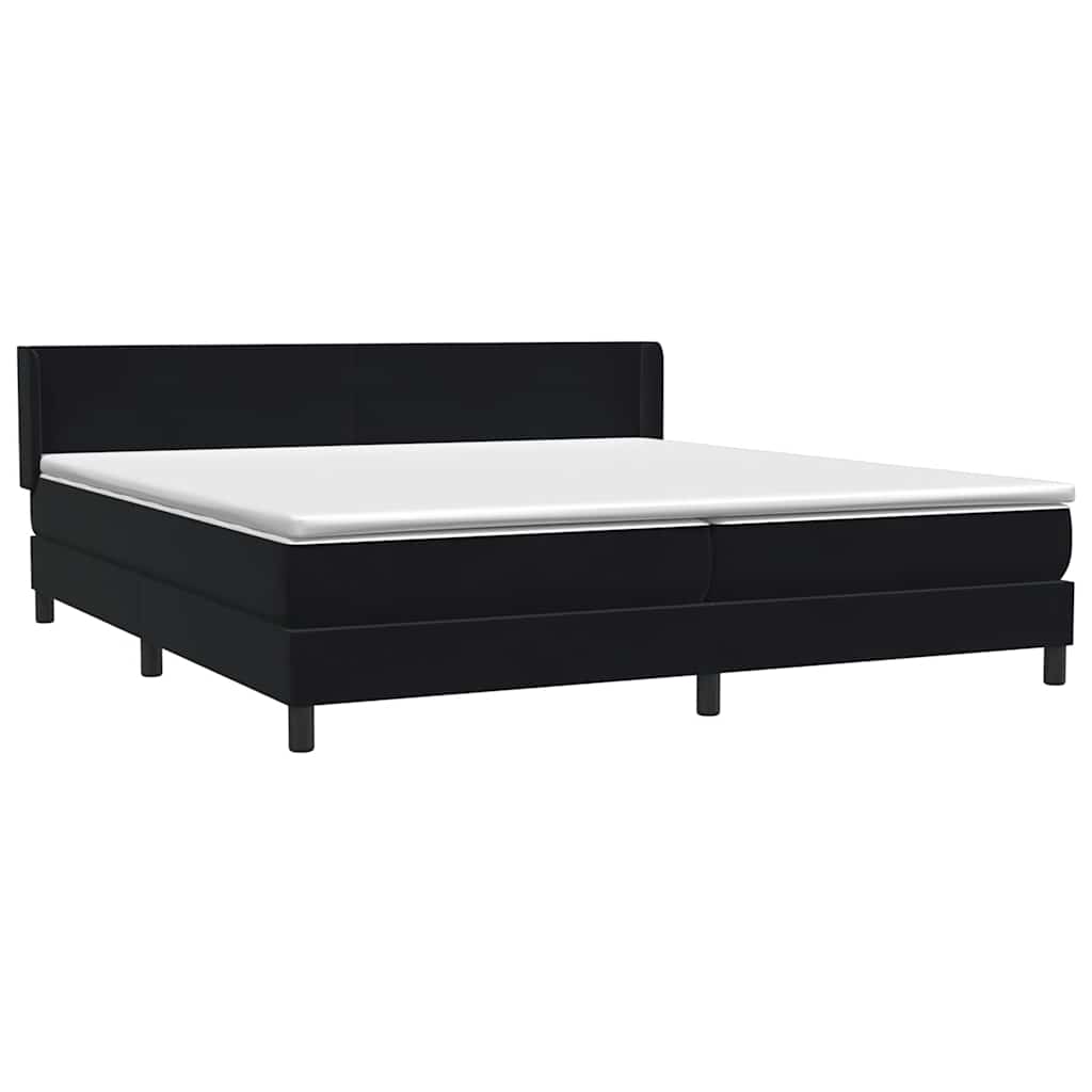 Boxspring met matras fluweel zwart 200x220 cm